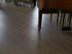 Dark Stained Wide Plank White Oak