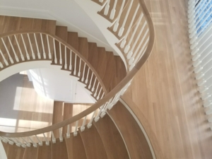 Dramatic staircase in Red Oak