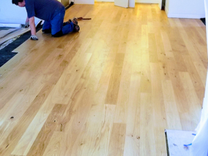 Light maple hardwood flooring