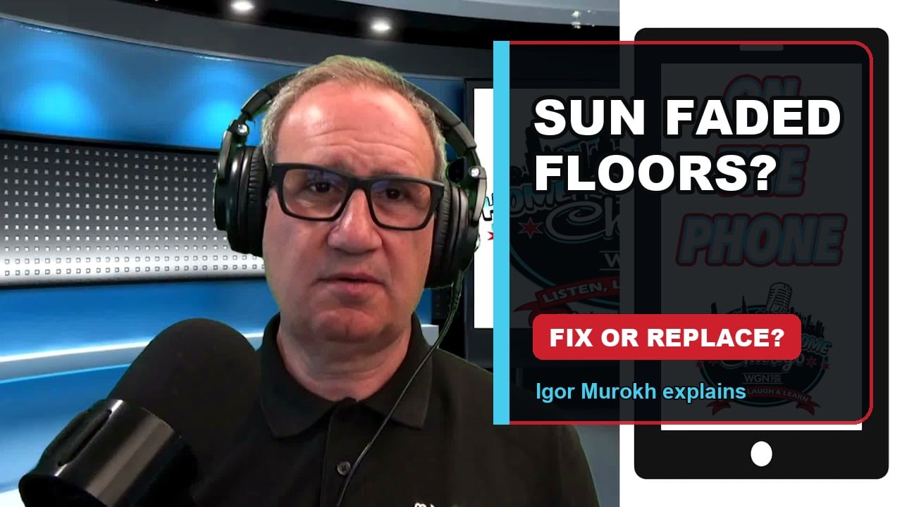 Igor Murokh explains repair options for sun faded engineered wood floors